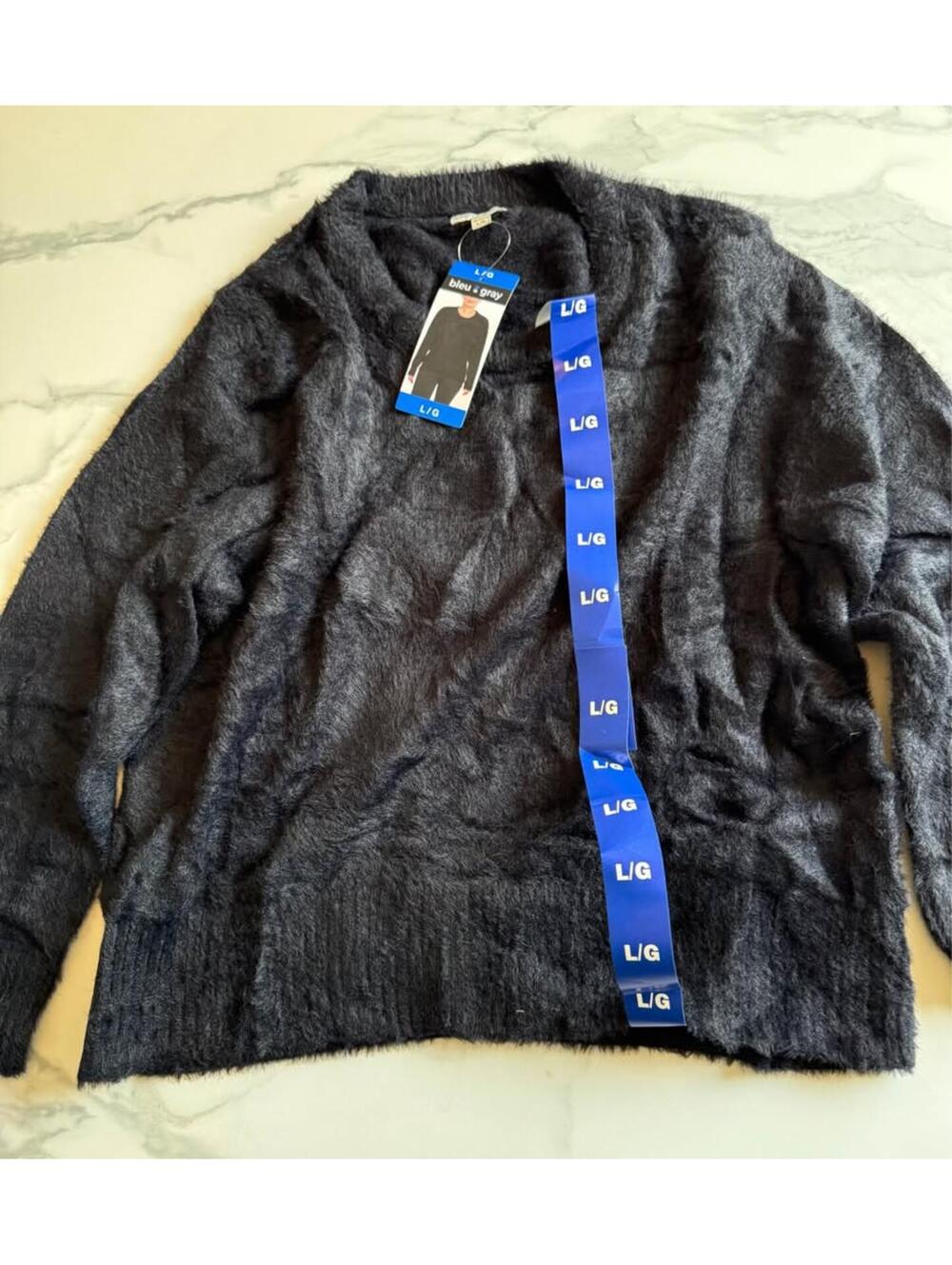 Black Fluffy Sweater Large